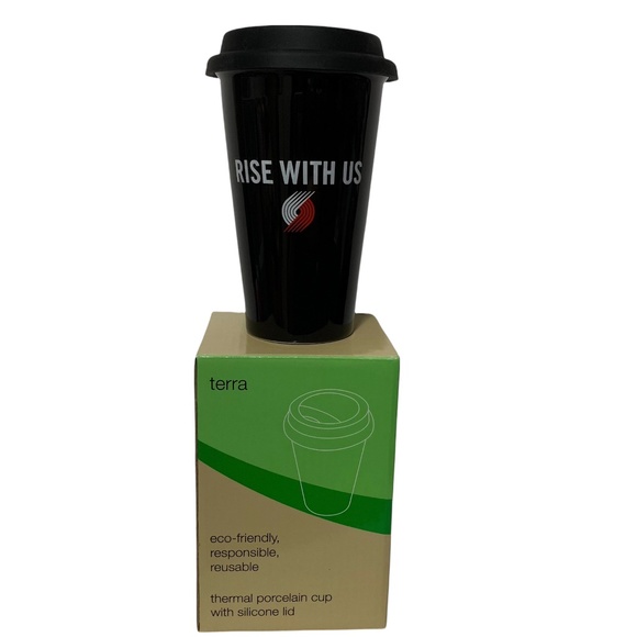 NBA Portland Trail Blazers Rise With Us 11 oz Porcelain Tumbler w/Silicone Top - Picture 1 of 5